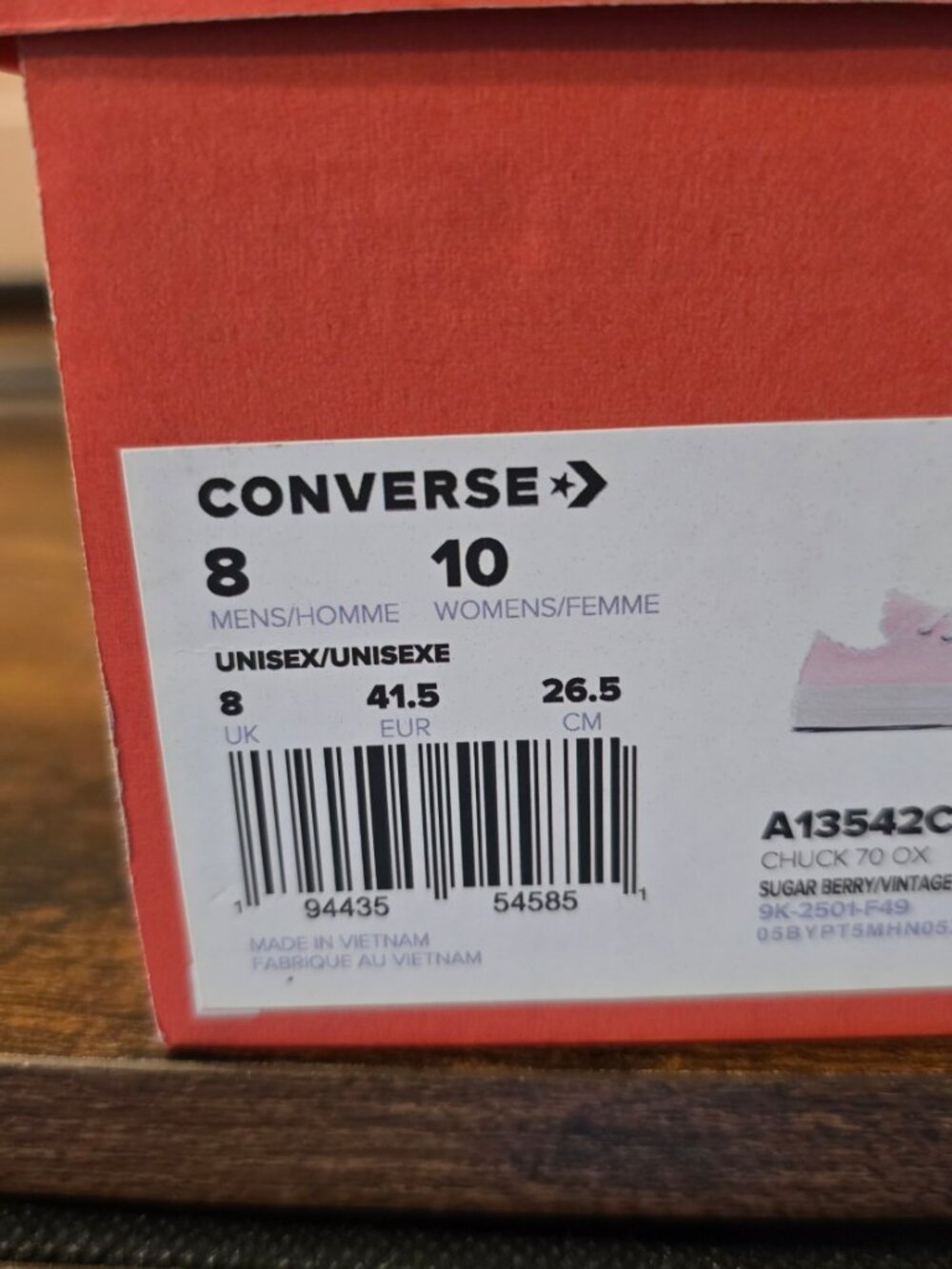 Converse Chuck 70 Embroidered Sugar Berry A13542C Low Top Women's Size 10 US NEW - Picture 10 of 13